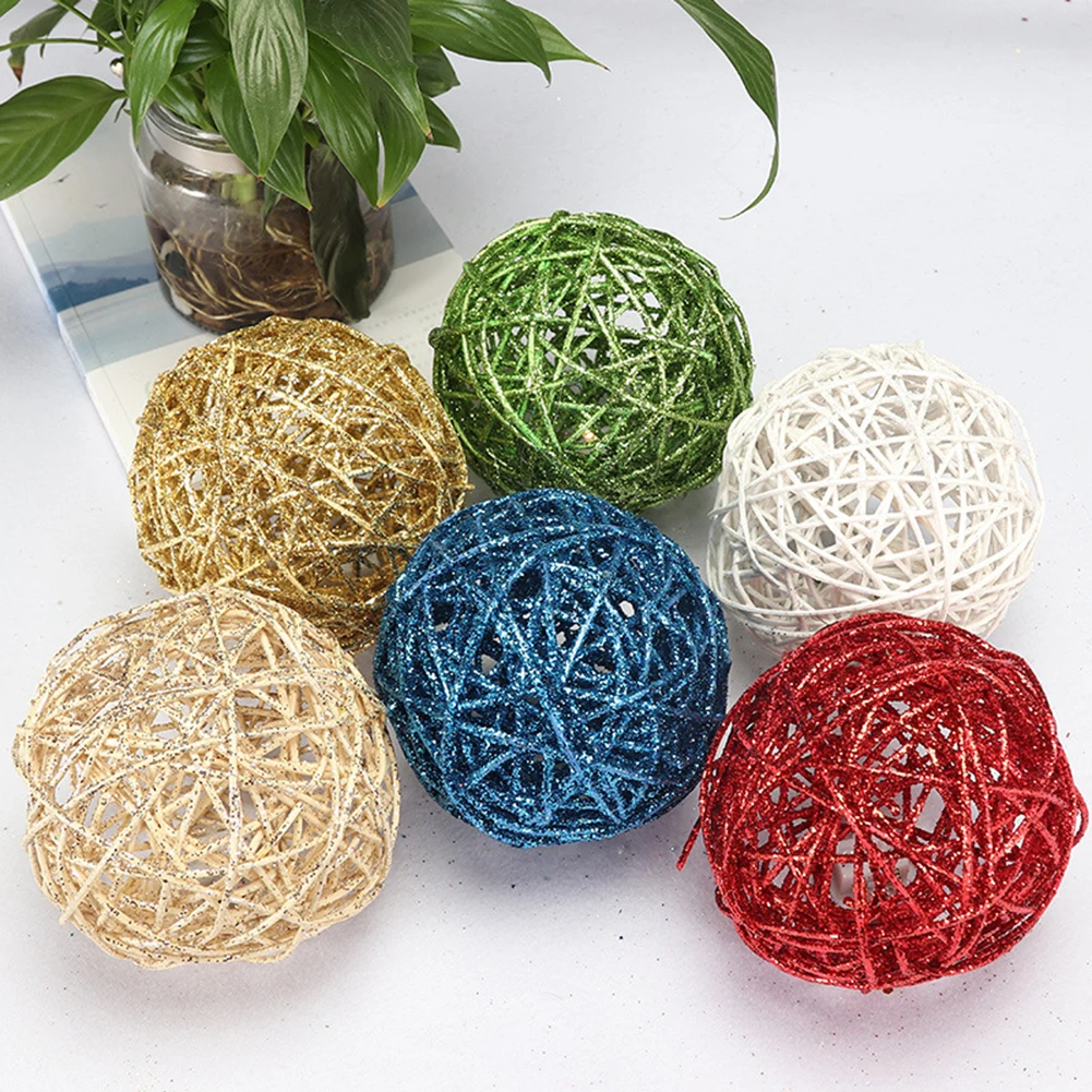 

Round Shape Christmas Decoration Ball Home Wedding Birthday Party Decoration Desktop Christmas LED Luminous Rattan Ball New