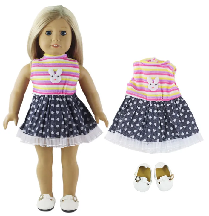 Модная повседневная одежда наряд для 18 дюймов американская кукла подарки для детей - Цвет: 2 PCS Clothes