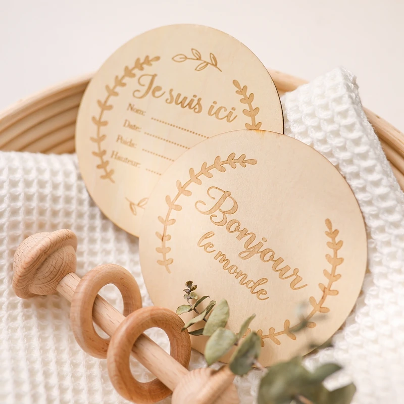 Hochet En Bois Pour Bebe Carte De Mois De Naissance De Naissance D Anniversaire Jouet Accessoires De Photographie Cadeau Pieces Aliexpress