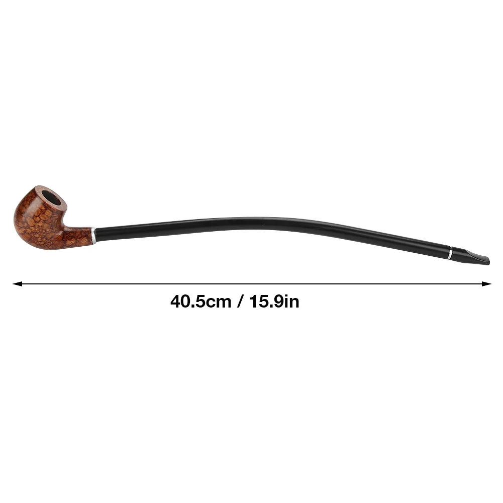 40.5cm / 15.9in Exquisite Long Cigarette Holder Exquisite Long Brown Handle Wooden Tobacco Cigarette Smoke Pipe With Box CF5012