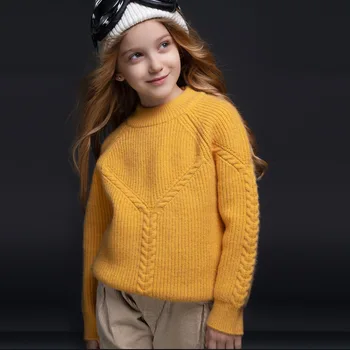 

Toddler Girls Sweaters Autumn Winter O Neck Thickening Pullovers Top Soft Cotton Comfortable Sweater For Baby Girl's Knitwear