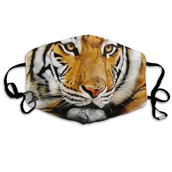 

Mouth Mask Power Tiger Face Animals Print Masks - Breathable Adjustable Windproof Mouth-Muffle, Camping Running for Women and