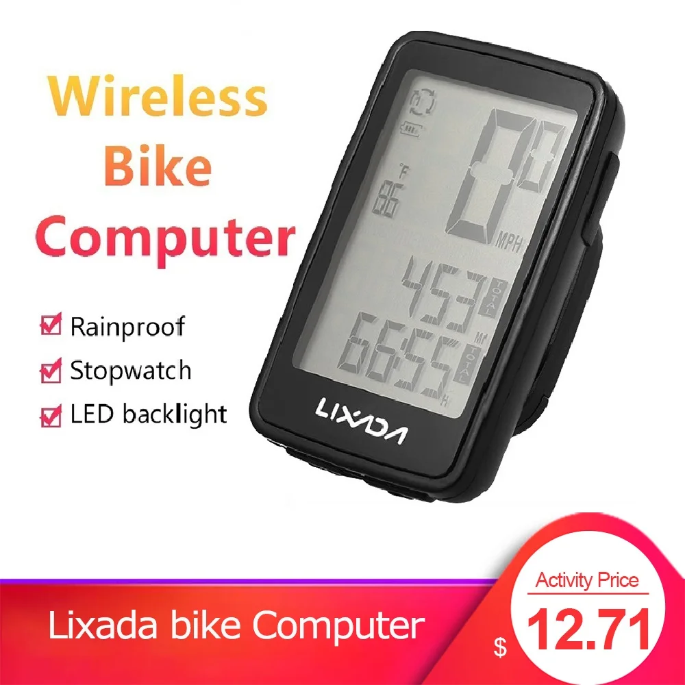 Lixada, беспроводной Велосипедный компьютер, спидометр, многофункциональный, для велоспорта, водонепроницаемый, для велосипеда, измерительный прибор, MTB, дорожный велосипед, одометр