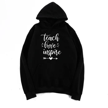 

Teach Love Inspire Pullover Hoodies Women Christian Religion Jumpers Jesus Sweatshirt Aesthetic Streetwear Outwear Dropshipping