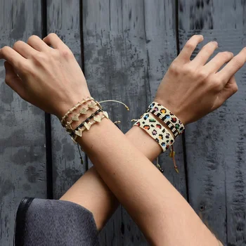 

Go2boho Miyuki Bracelets For Women Leopard Bracelet Heart Jewelry 2020 Fashion Wrap Pulseras Gift Hand Made Jewellery Wholesale