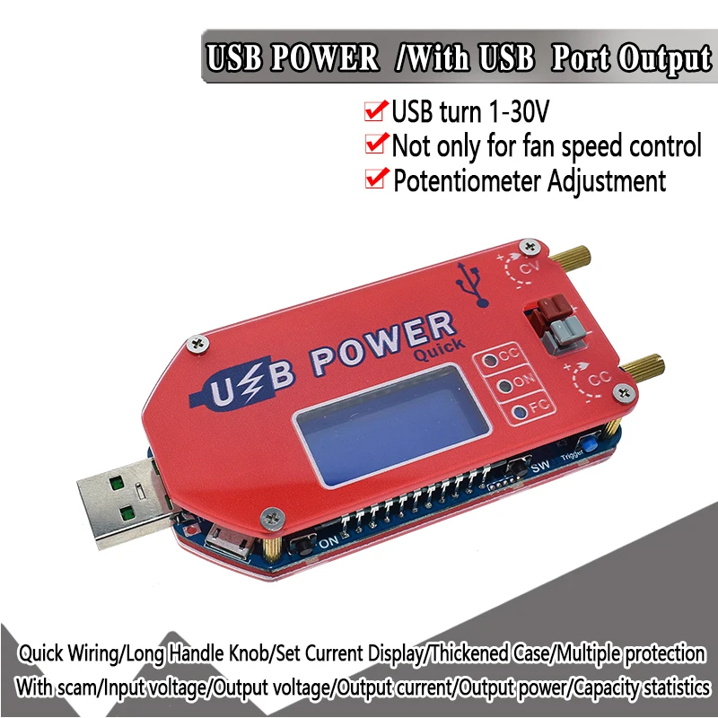 AEAK DP3A цифровой дисплей USB регулируемый силовой модуль постоянного тока 1-30 в 15 Вт QC 2,0 3,0 FCP quick charge лабораторный блок питания регулятора