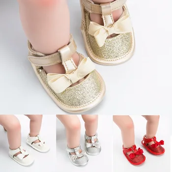 

2020 New Baby Girl Shoes Lace PU Leather Princess Baby Crown Shoes First Walkers Newborn Moccasins For Girls