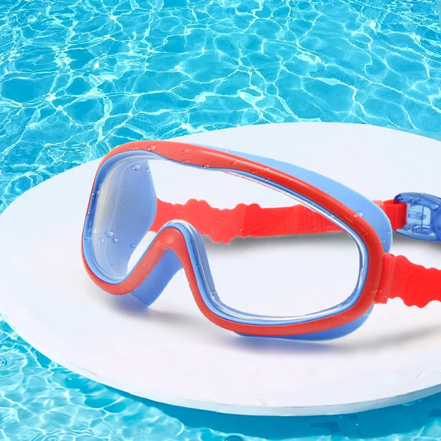 Kids Swim Goggles Children 3-8Y Wide Vision Anti-Fog Anti-UV Snorkeling Diving Mask Ear Plugs Outdoor Sports 2