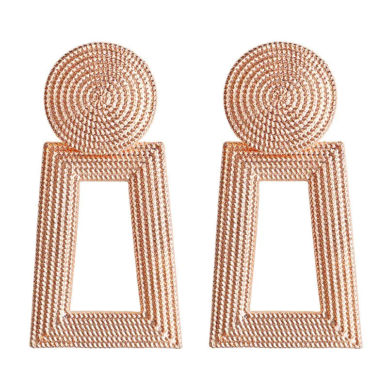 ER 27 Rose Gold Модные серьги для женщин золотые серебряные черные красные массивные серьги-гвоздики серьги из сплава металлов ювелирные изделия аксессуары - Окраска металла: ER 27 Rose Gold
