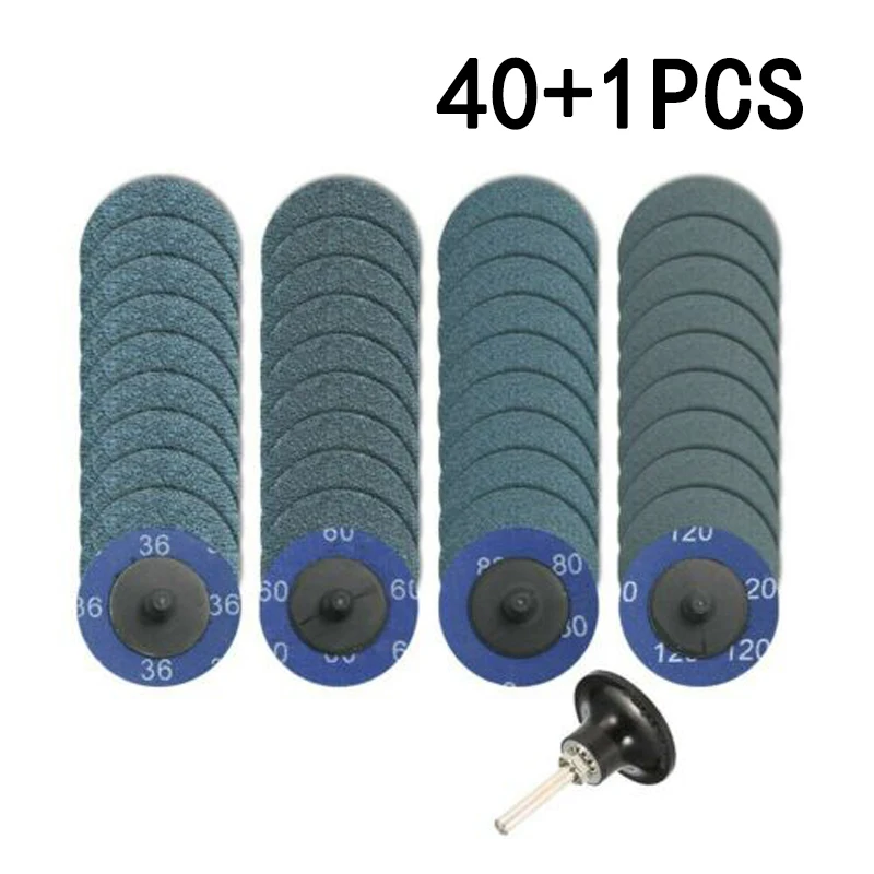 

40pcs*P36+P60+P80+P120 Zirconia Quick Change Disc+1*Quick change Disc Pad 2 Inch Zirconia Sanding Discs