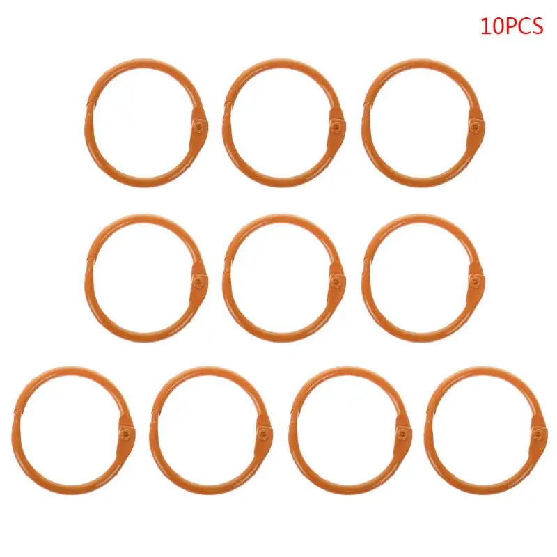 10pcs Metal Loose Leaf Binder Ring Book Hoops DIY Albums School Office Craft Book Binding Hoops Office Binding Supplies - Цвет: 11