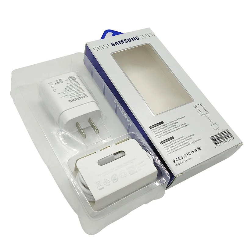 Быстрое зарядное устройство для samsung S10 Plus 25 Вт Usb PD быстрое настенное зарядное устройство usb type-c для Galaxy Note 10+ mi 9 k20 pro