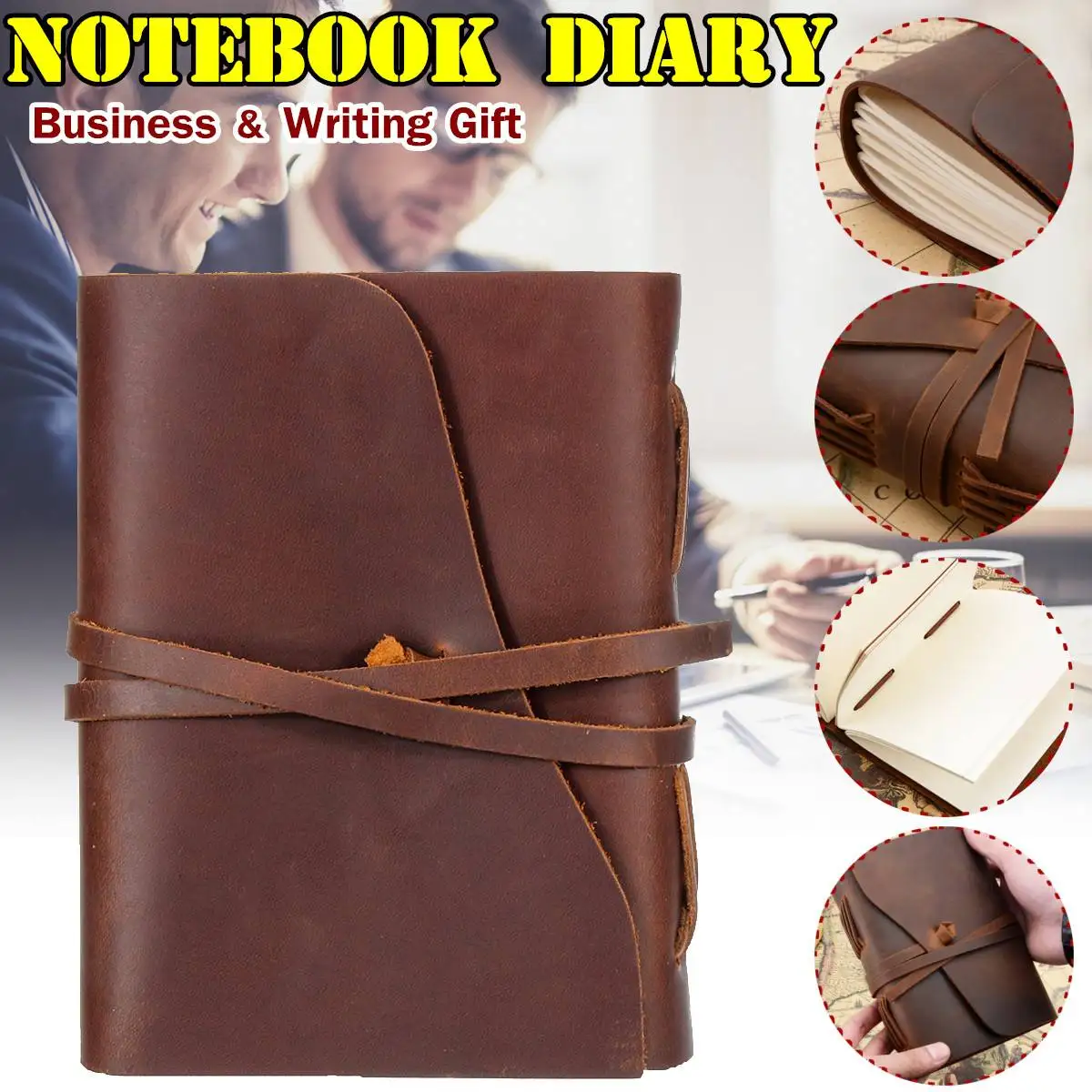 

7x5inch Leather Journal Travel Notebook Handmade Vintage Leather Bound Writing Notebook Men Women Unlined Travel Journal Writing