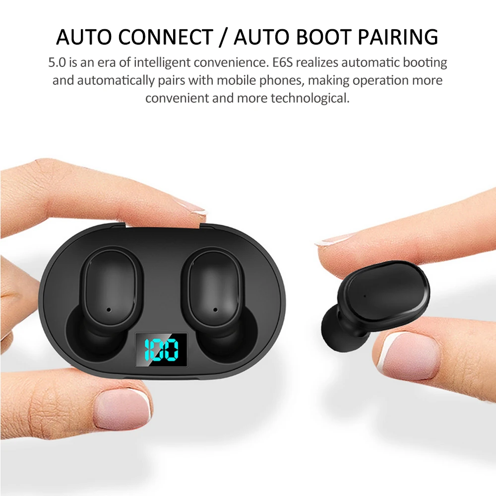 E6S TWS Bluetooth наушники 5 0 беспроводные Blutooth гарнитура спортивные стерео свободные с