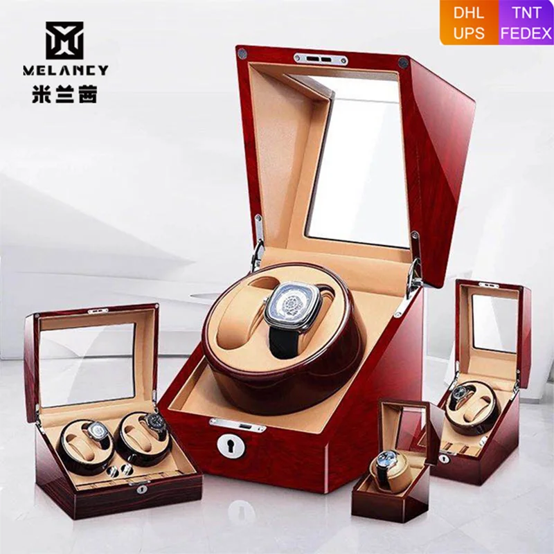 Automatic Watch box M&Q Winder Motor Auto Self Winding Wooden Cabinet Lacquer Rotate Watches Holder Watch winder