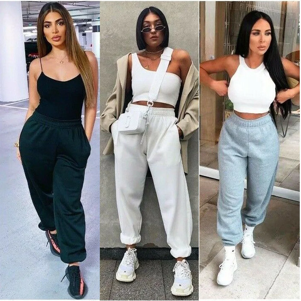 Women Casual Sport Pants Solid Running 