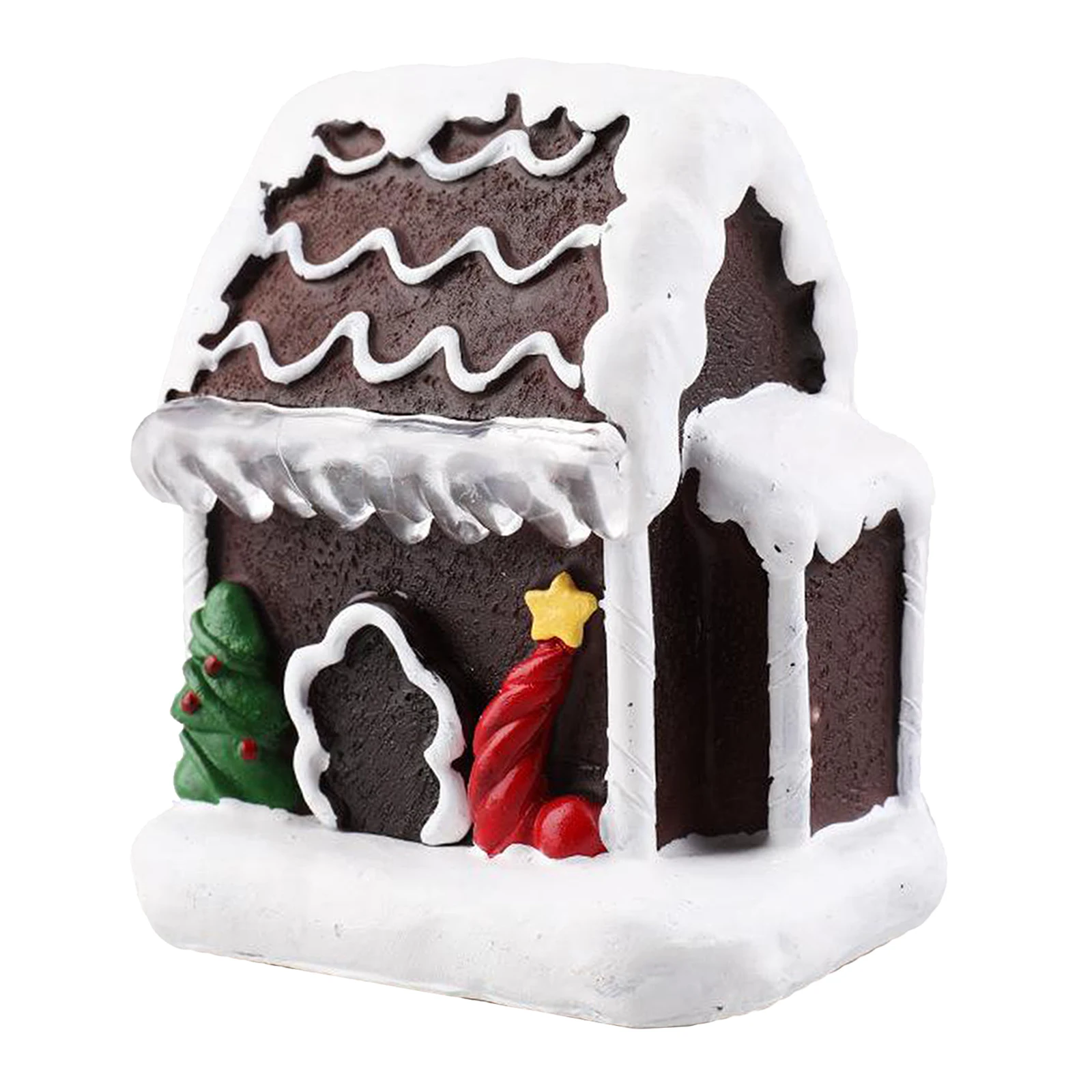 Resin Christmas Village House with Warm LED Light Holiday Gift Xmas Decoration Log Cabin Incense Burner Christmas Town Village Resin Christmas Village House with Warm LED Light Holiday Gift Xmas Decoration Log Cabin Incense Burner Christmas Town Village