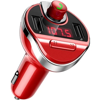 

Bluetooth FM Transmitter for Car, Wireless FM Radio Transmitter Adapter Car Kit, Dual USB Charging Ports, Hands Free Calling, U