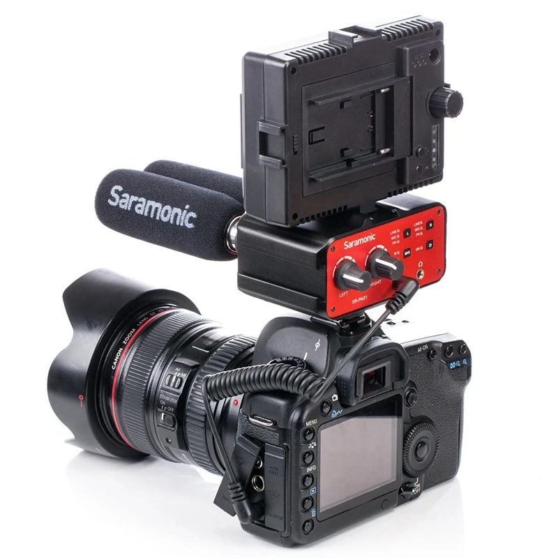  RISE-Saramonic Pax1 Audio Mixer Preamp Microphone Adapter Dual Xlr 6.3Mm 3.5Mm Inputs for Iphone 7 