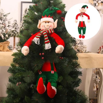 

2 In 1 Christmas Tree Decor Toys Artificial Hanging Decor Tree Xmas Gifts Santa Claus Doll Christmas Elf Toy Home Party Decor