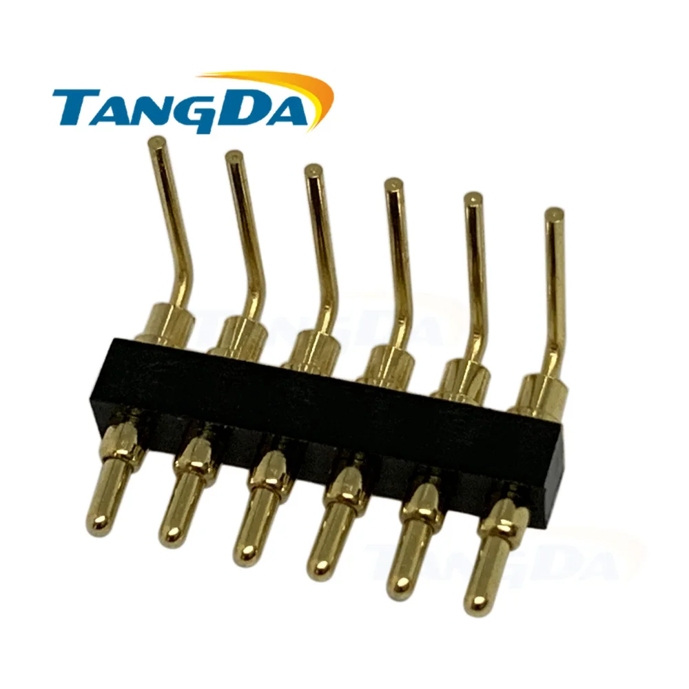 

pitch 2.54mm pogo pin connector 6pin bending spring pin connector pogopin high current connectors thimble 6p male AG