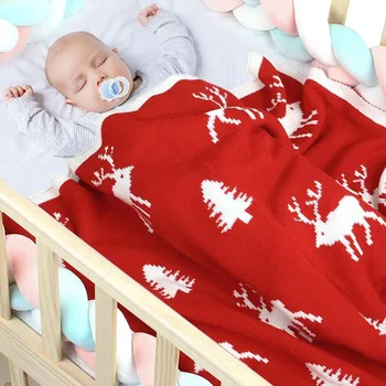 

Cute Elk Infant Baby Boy Girl Knit Blanket New 2020 Autumn Winter Newborn Baby Quilt Boys Girls Hold Blanket
