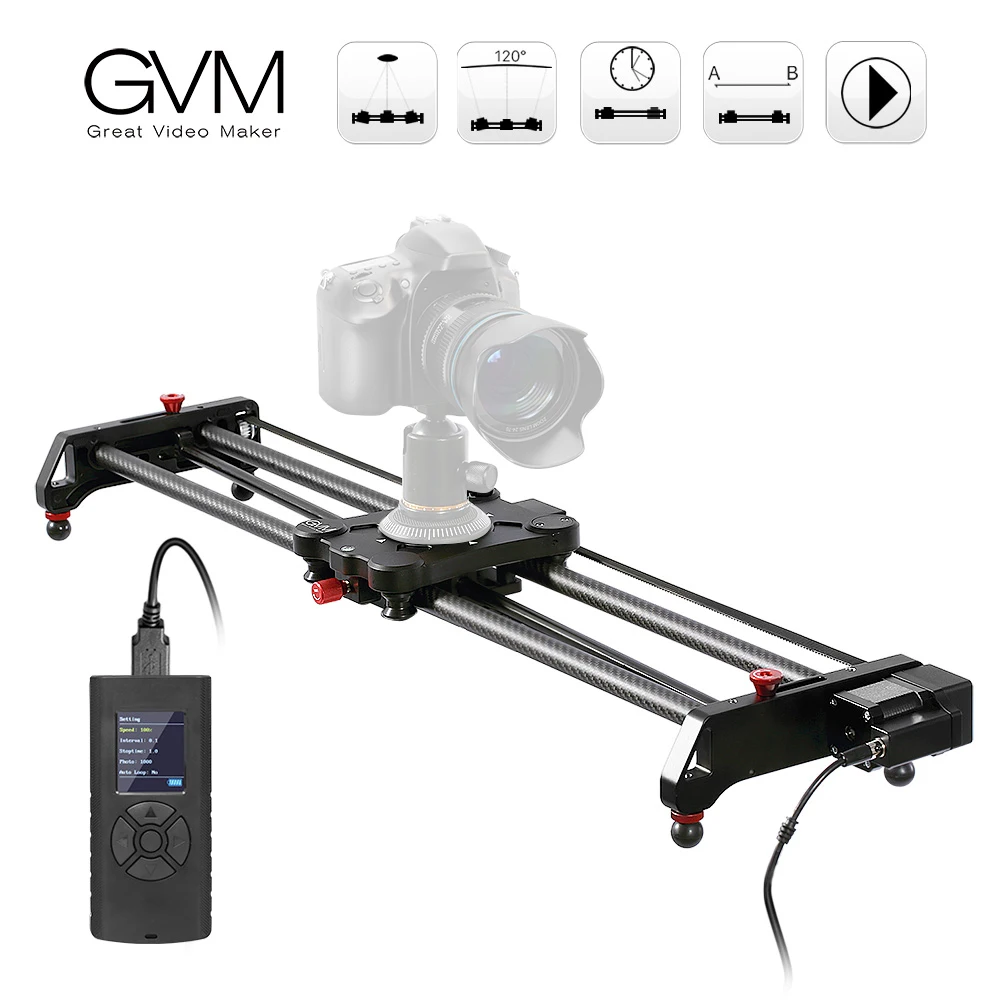 GVM GP-80QD, 80 см, механизированная камера, дорожка, слайдер, Долли, видео рейка, покадровая съемка, непрерывная фокусировка, автоматическая петля для видеокамер