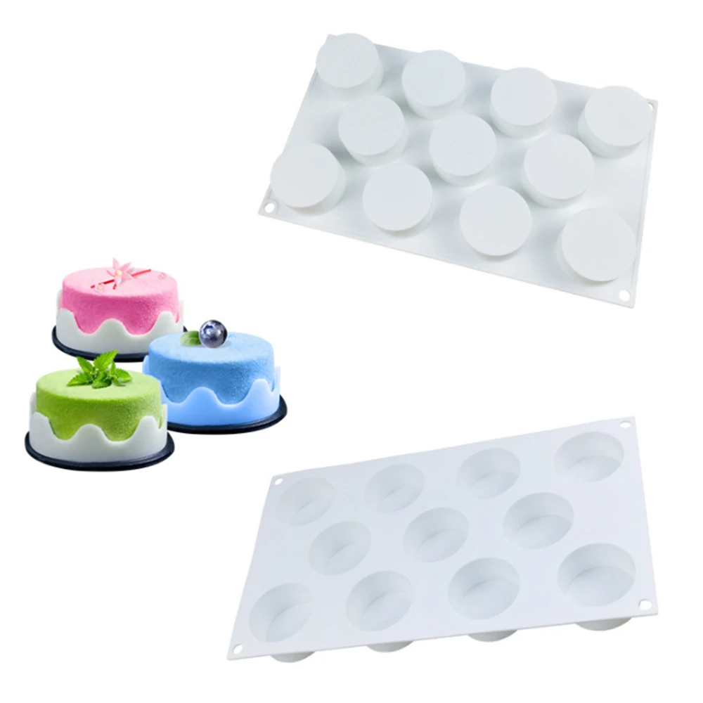 

11 Cavity Round Oblate Designed Silicone Mousse Cake Mold Cylindrical Dessert Cake decorating tools Kitchen Accessories
