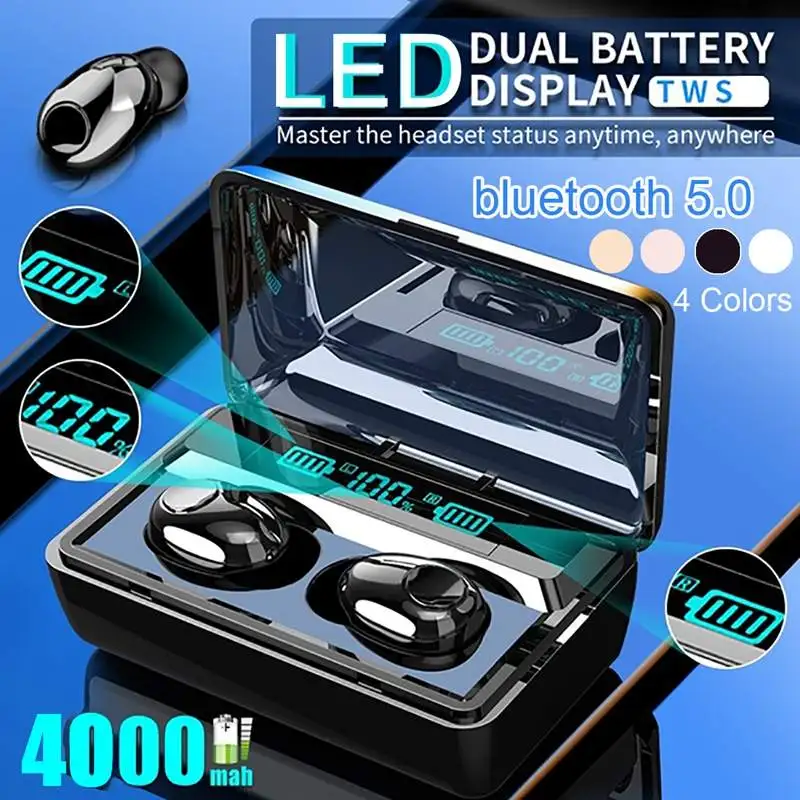 

T8 TWS Wireless bluetooth 5.0 Earphone 4000mAh Power Bank IPX7 Waterproof Earbuds Deep Bass HiFi Stereo Headset with Mic