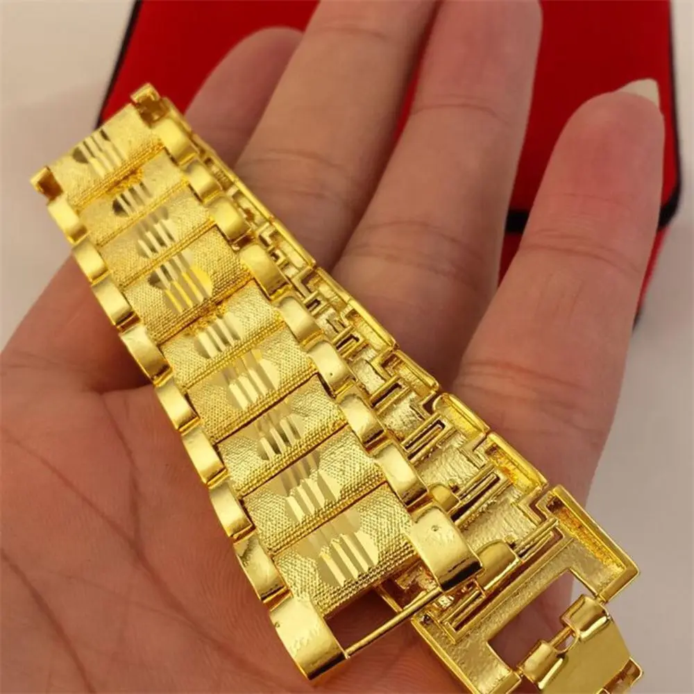20 мм толщиной Для мужчин браслет персонализированные ювелирные изделия из желтого золота заполнены, хорошо подходят для топсайдеров, Твердые браслет цепочка подарок