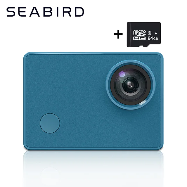 Xiaomi Mi Seabird 4K Экшн-камера 4 k/30FPS Hisilicon Hi3559 wifi Подводная Водонепроницаемая спортивная видеокамера - Цвет: blue with 64G