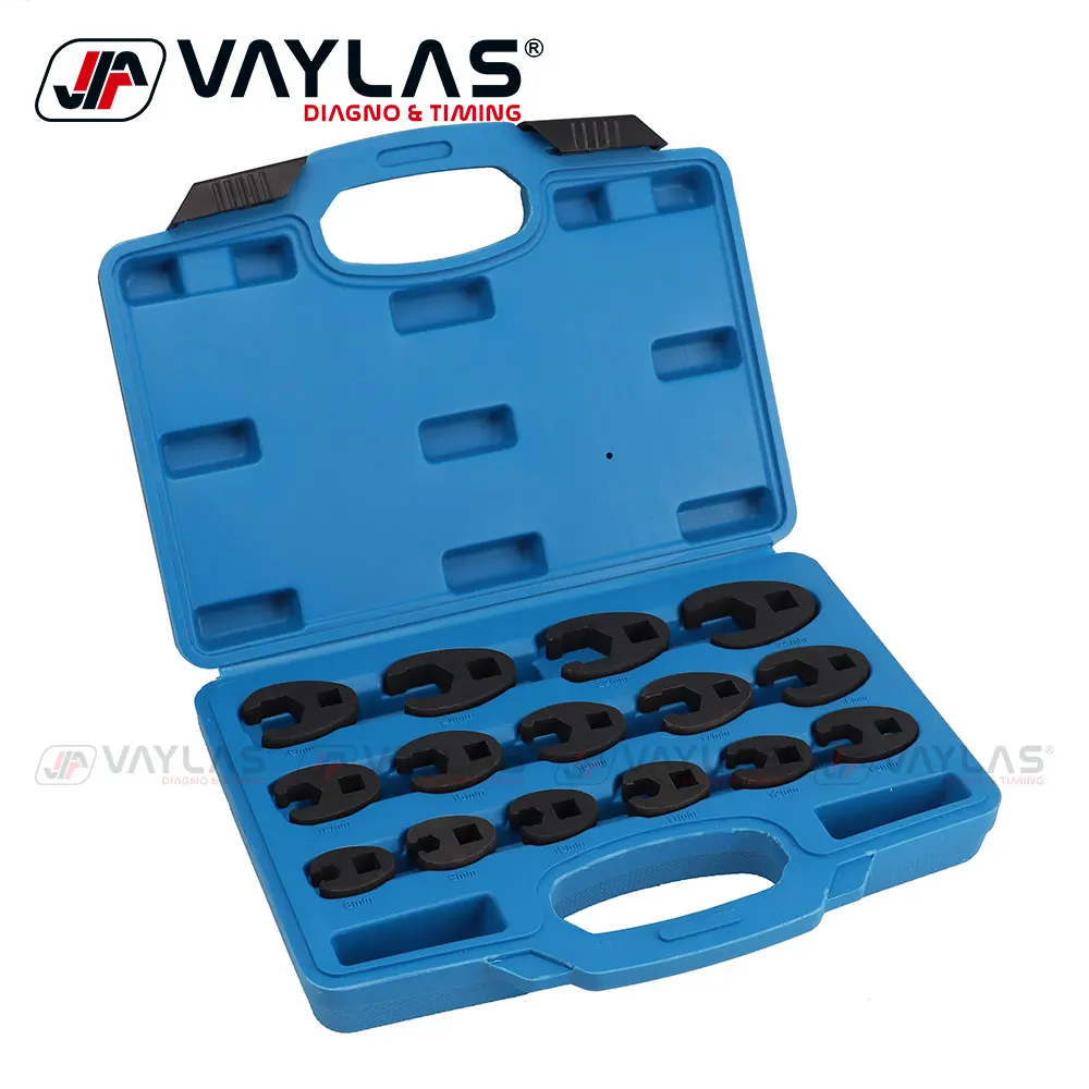 15pcs Tubing Wrench Tools Set Crowfoot Hex Wrench 1/2"&3/8" 1024mm