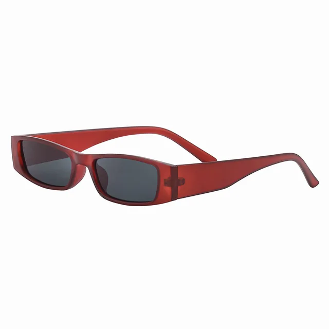 Small Rectangle Sunglasses Women Men Retro Narrow Frame Leopard Vintage Square Sun Glasses Female Punk Cat Eye Eyewear Oculos red grey