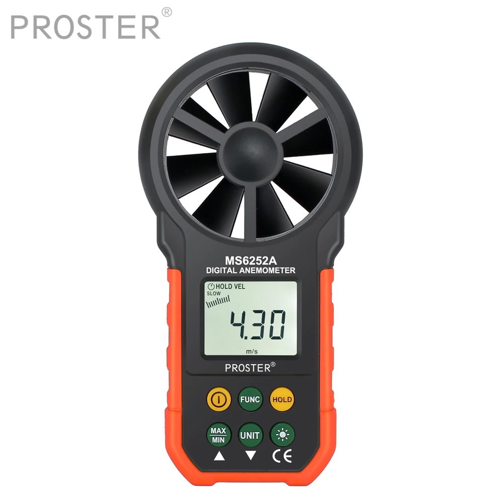 Proster – anémomètre numérique Portable 6252A, outil de mesure du Volume  d'air avec rétro-éclairage LCD, multifonction | AliExpress