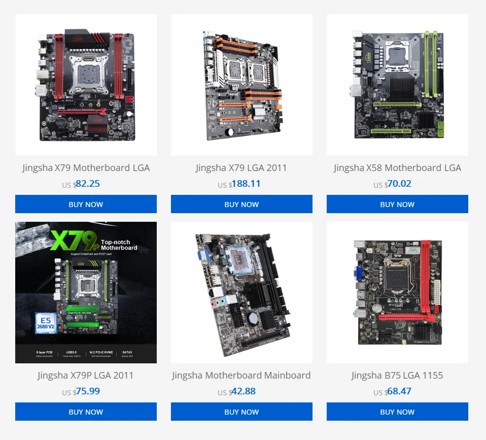 Cheap Jingsha X79 LGA 2011 Motherboard Dual CPU Motherboard LGA2011 SATA3.0 E-ATX M.2 256G DDR3 Mainboard E-ATX SATA3.0 2