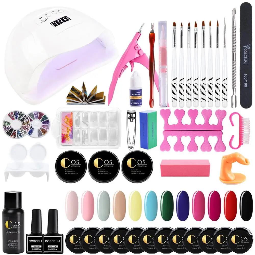 

COSCELIA 12PC Gel Nail Polish 54W Lamp Manicure Set Nail Tool Set Manicure Tool Set UV Gel Nail Polish Set DIY Nail Gel