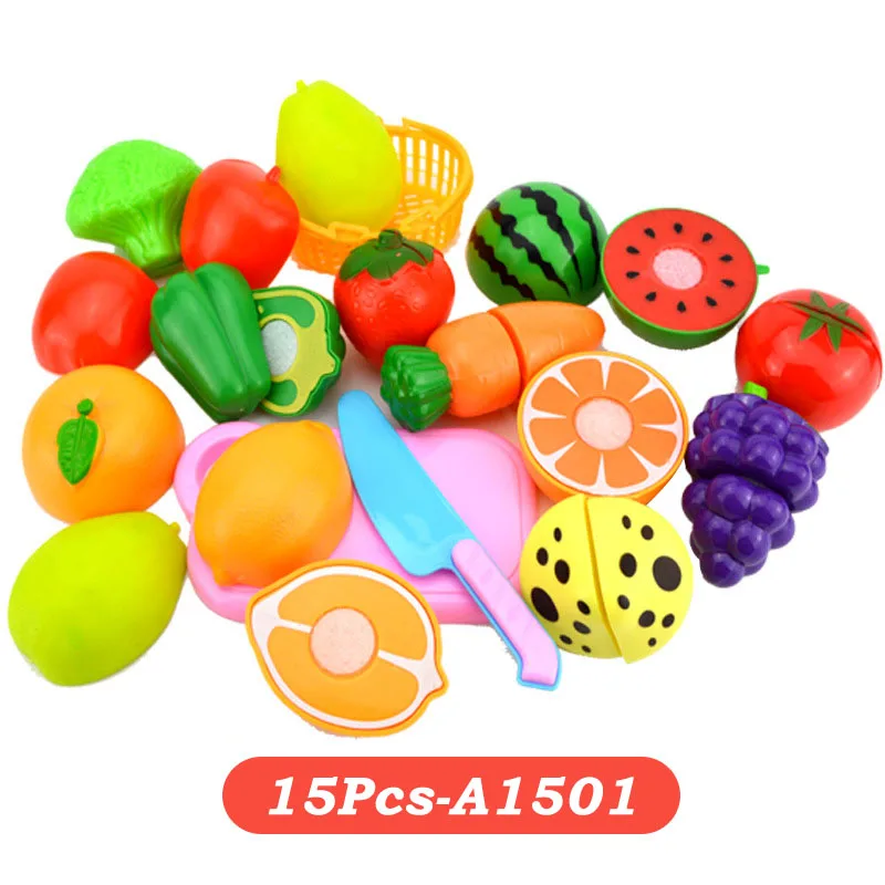 Игрушки для ролевых игр пластиковые для резки еды фрукты овощи ролевые игры детские кухонные игрушки обучение по методу Монтессори развивающие игрушки - Цвет: A1501
