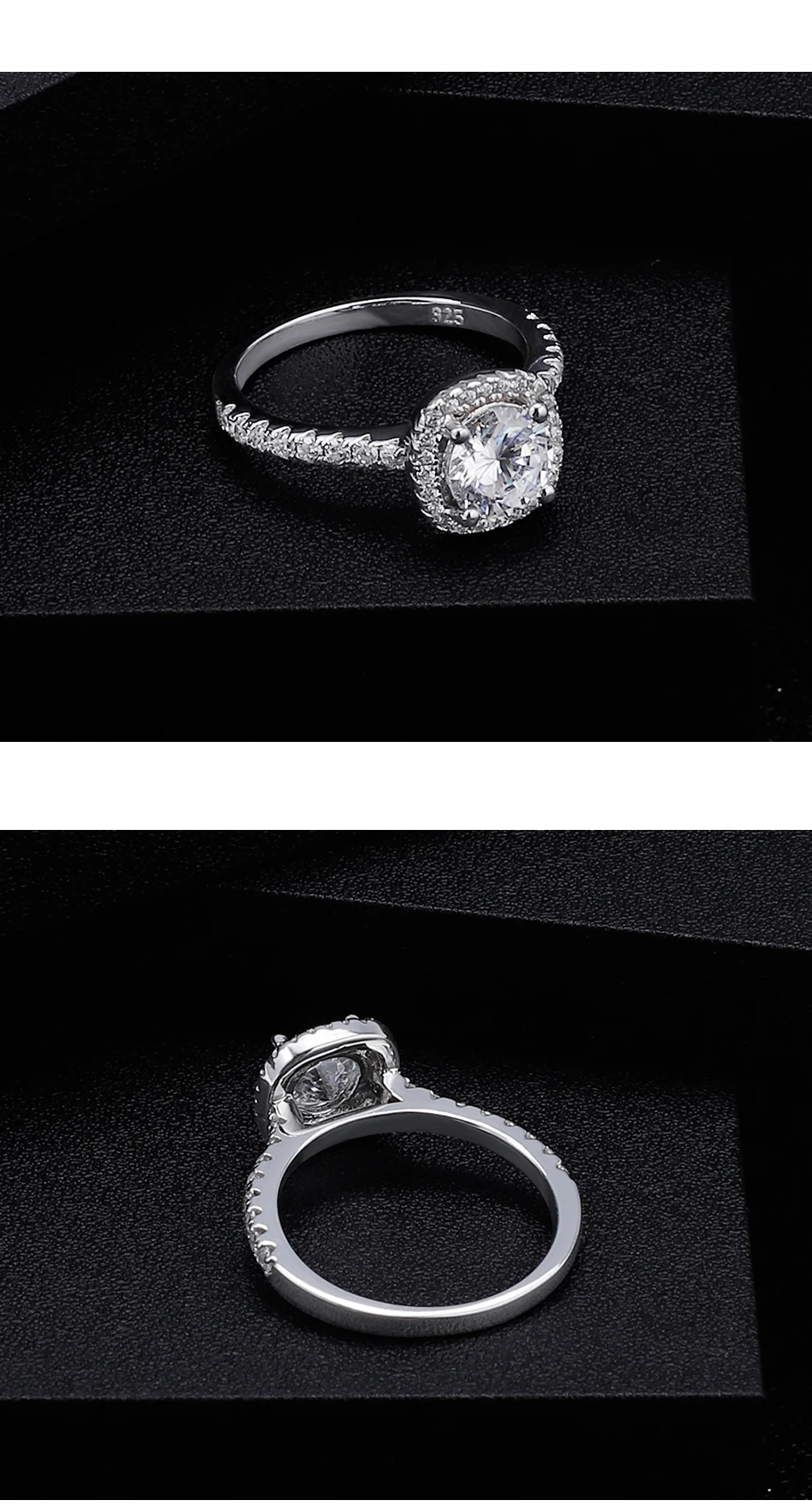 GEM'S BALLET Brilliant 925 пробы серебро 1.0Ct 6,5 мм EF цвет Муассанит кольцо для женщин обручальное кольцо ювелирные украшения
