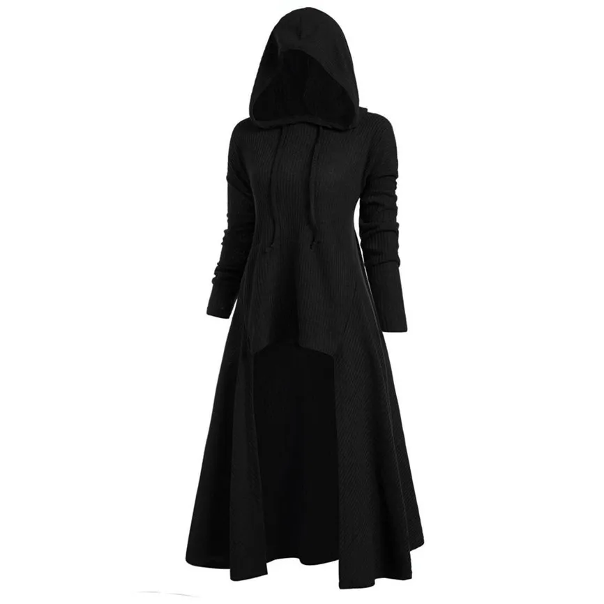 Womens Sweaters Fashion Hooded Plus Size Vintage Cloak High Low Sweater Blouse Tops Pull Femme Hiver Sweater Women Hot Sales