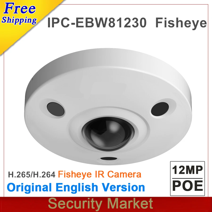 Оригинальная камера видеонаблюдения dahua IPC-EBW81230 12 МП POE рыбий глаз ИК охранная