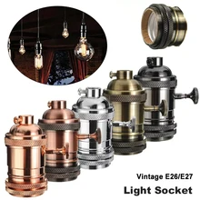 Держатель лампы E27 с выключателем, декоративная лампочка, современный черный универсальный кабель, штекер, держатель для домашнего освещения