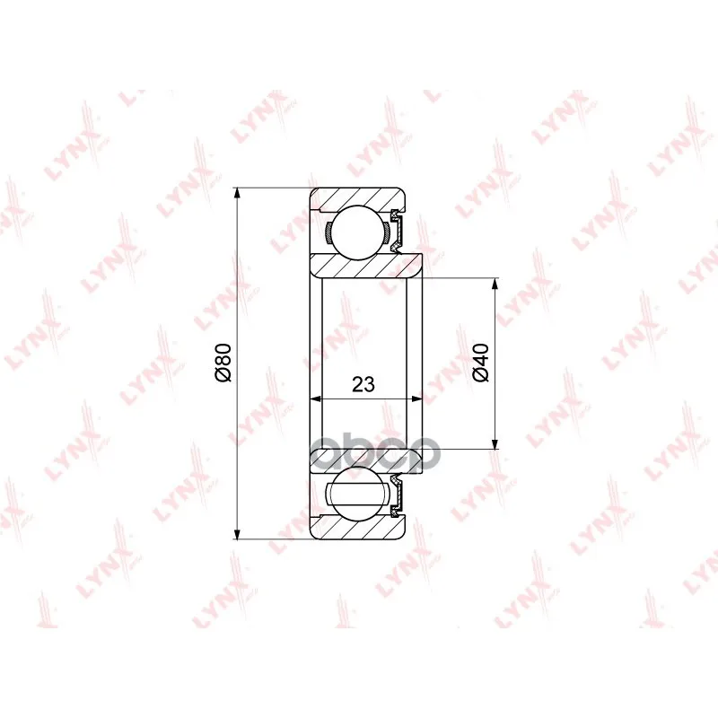 Подшипник Ступицы Задний(С Abs, 23x40x80) Lynxauto Wb1513 LYNXauto арт. WB1513