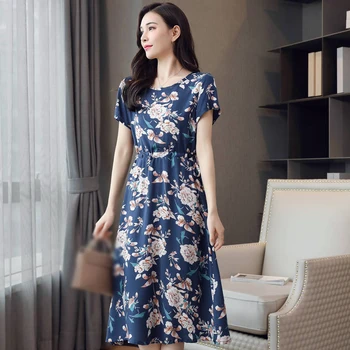

Sexy Casual Women Dress Lady Party Summer Midi Dress Holiday Floral Print Boho Vacation A-line Dress