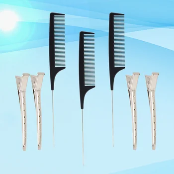 

7Pcs Hair Combs Barber Tool Steel Needle Handle Combs Hairdressing Combs for Salon Barber Home