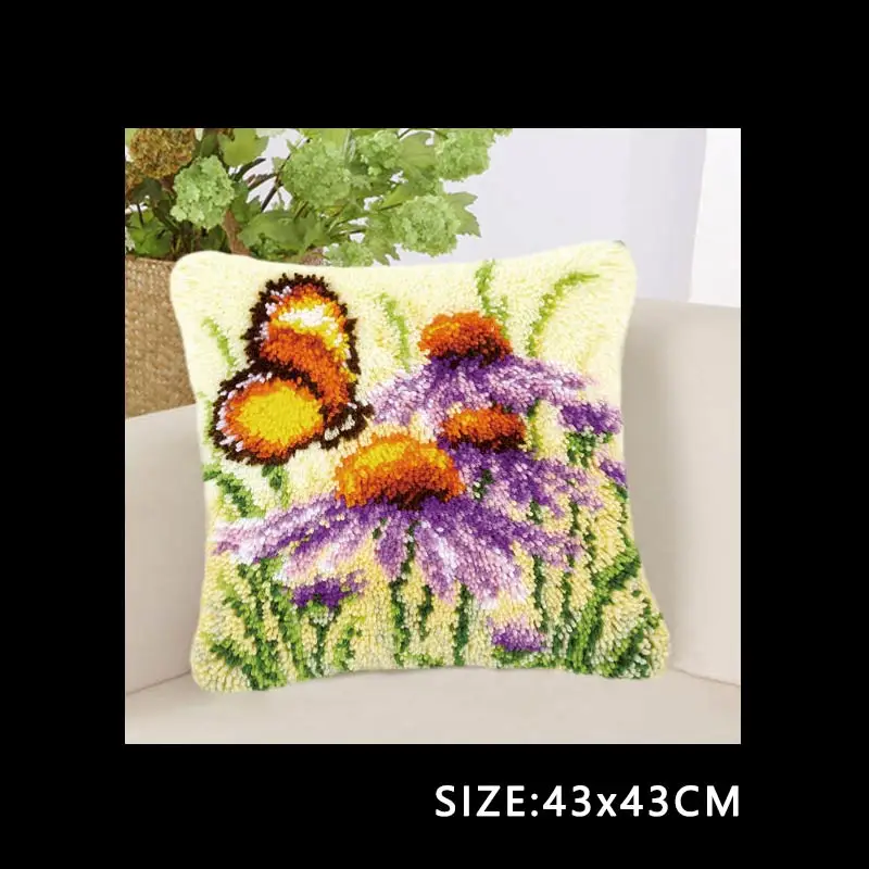 ABZ201 Набор крючков с защелкой, сделай сам, Smyrna Knooppakket Klink Haak Kleed Bloemen, аист, Бабочка, птица, защелка, подушка, фоамиран для цветов, Gif - Цвет: ABZ201