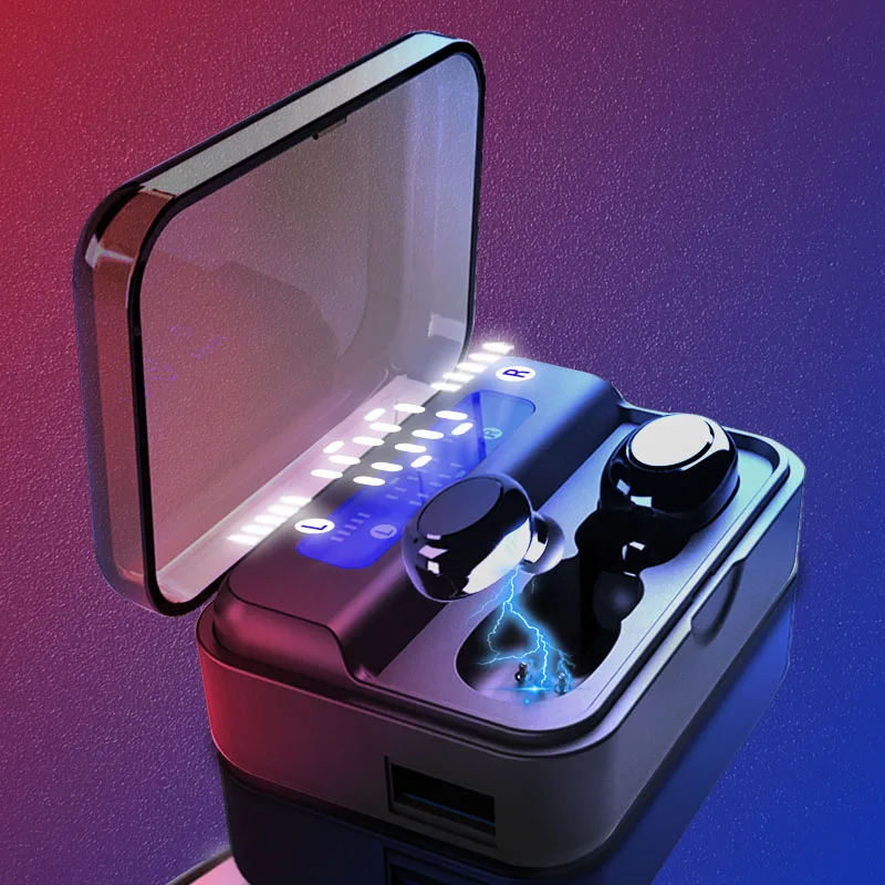 TWS 5 0 Bluetooth беспроводные наушники 9D стерео гарнитура светодиодный цифровой