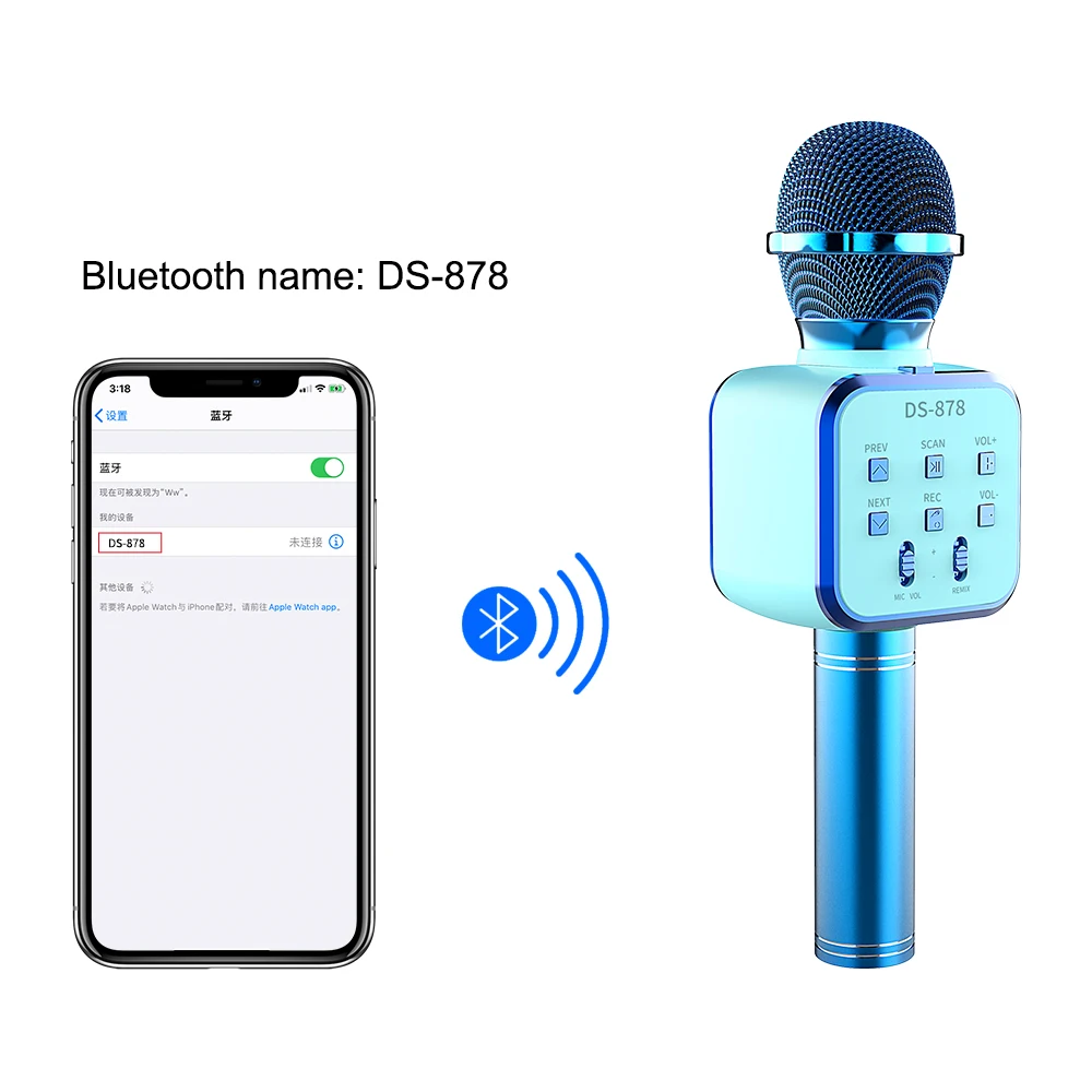 Profissão karaoke microfone sem fio handheld bluetooth