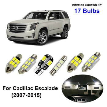 

17pcs White Canbus Car LED Interior Light Bulbs Kit For 2007-2015 Cadillac Escalade Map Dome Trunk License Plate Door Lamp