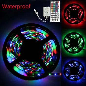 

5M RGB 2835 300Led SMD Flexible Light Strip Lamp+44 key IR Remote Controller Colorful Neon Strip Flexible Home Decoration Lamp