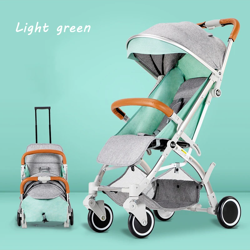 Light green Детская складная коляска легкая люлька складные детские коляски мини-коляска для путешествий - Цвет: Light green